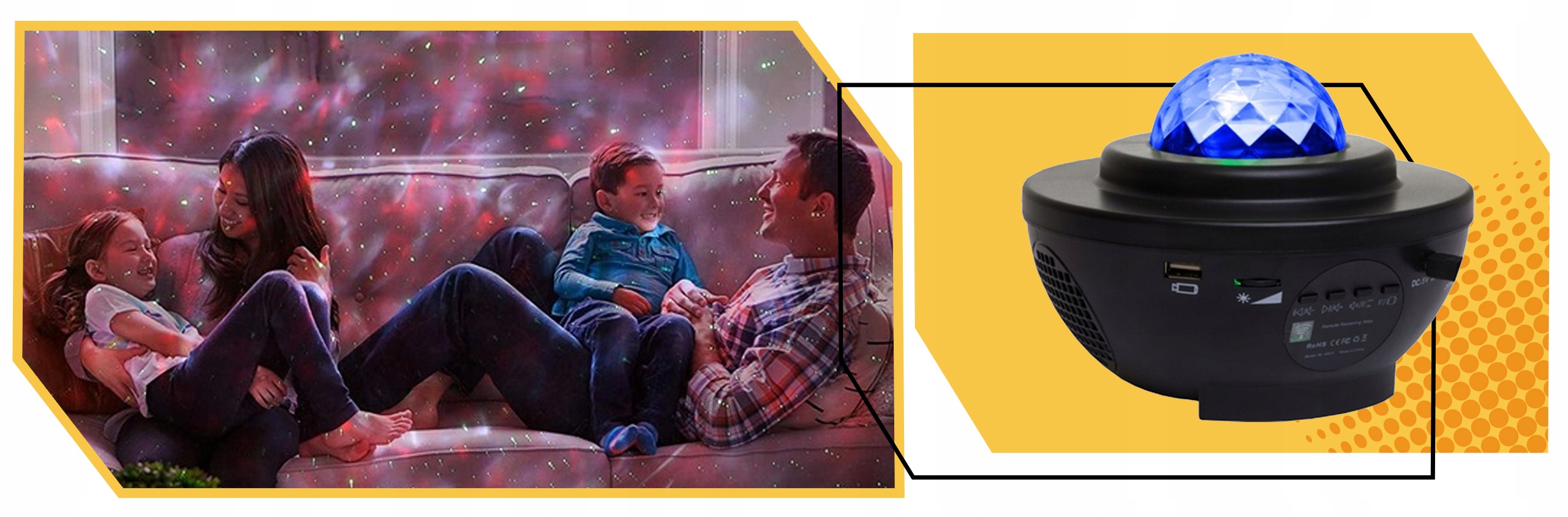 STARS PROJECTOR SKY PROJECTOR LED NAKTINIS LAMP BLUETOOTH GALBARIASIS + NUOTOLINIO PULTAS