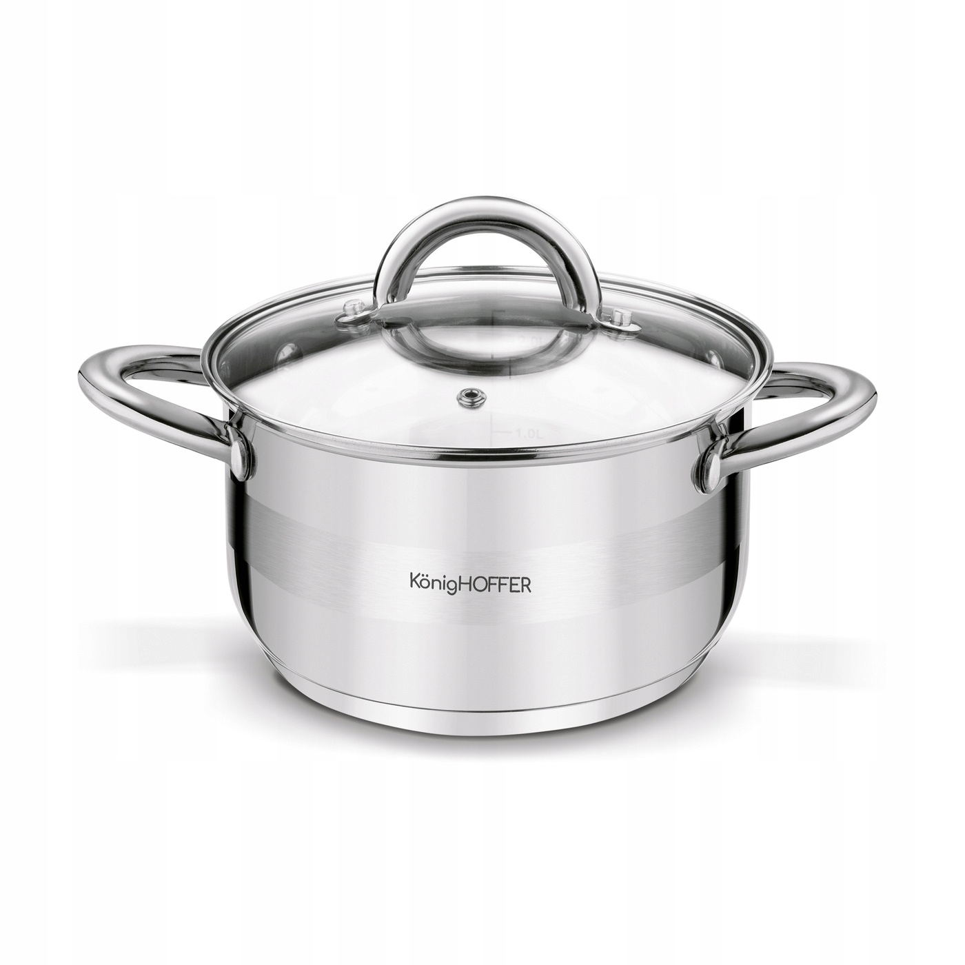 INDUKCINIS PUODAS Dujinis Plieninis dangtis Tvirtas Konighoffer Faro 2.6L 18cm