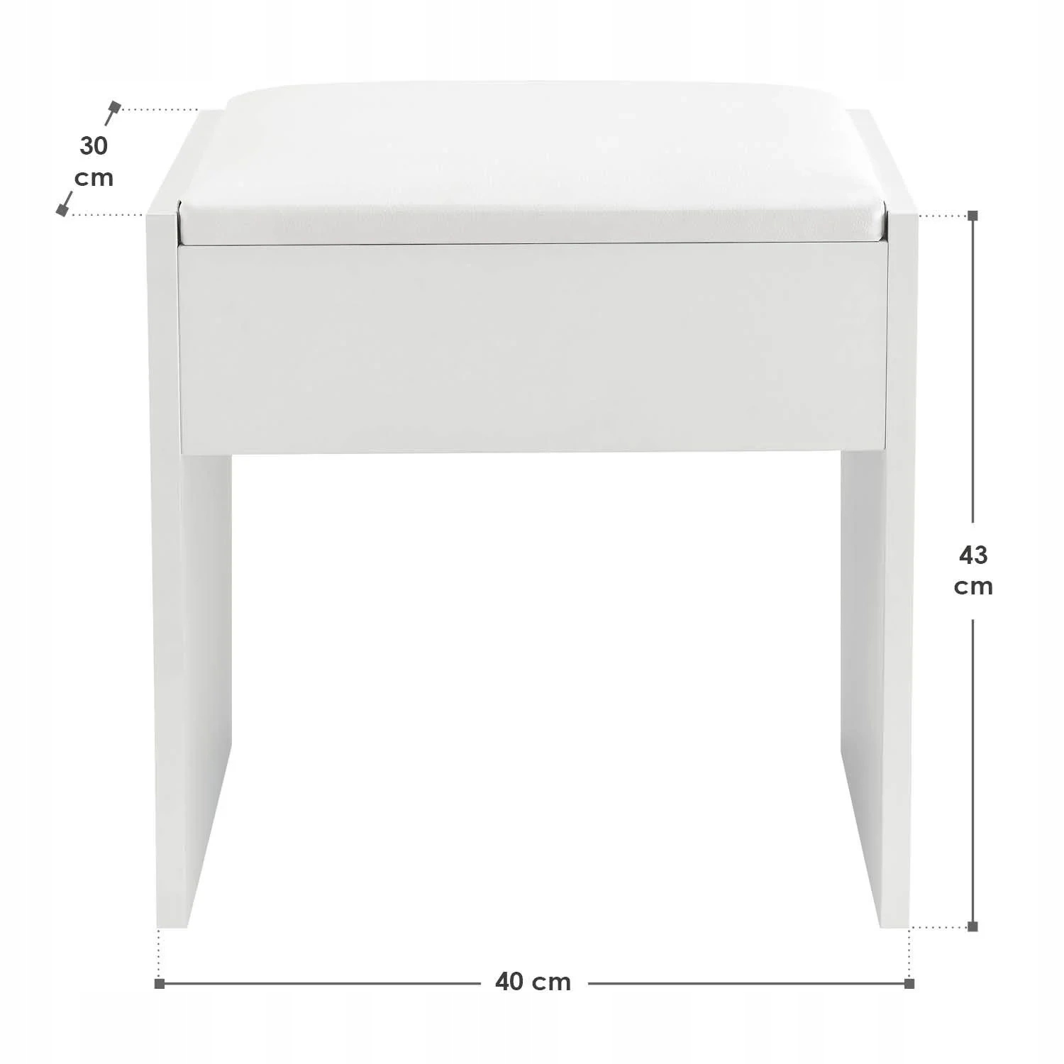 MELLY STOOL PUFA KOSMETINIAM KOSMETINIAM TUBATINIO STALIUI SU BALTOS EKO ODINĖS PAGALVE