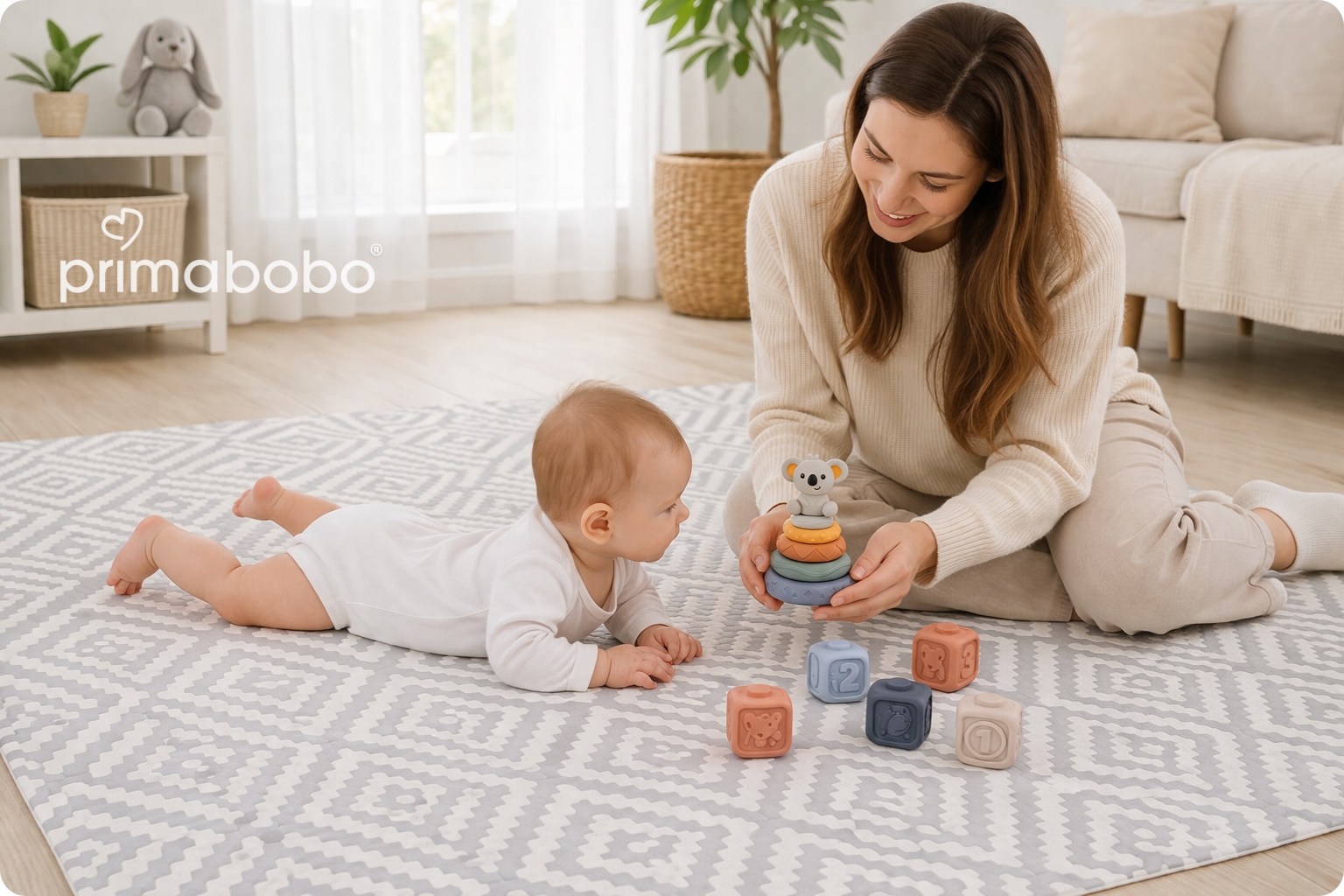 Primabobo didelė putos kilimėlis 120x180 dvipusis