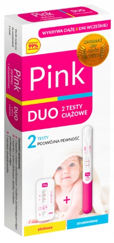 Test ciążowy Pink Duo płytkowy i strumieniowy 2 szt.