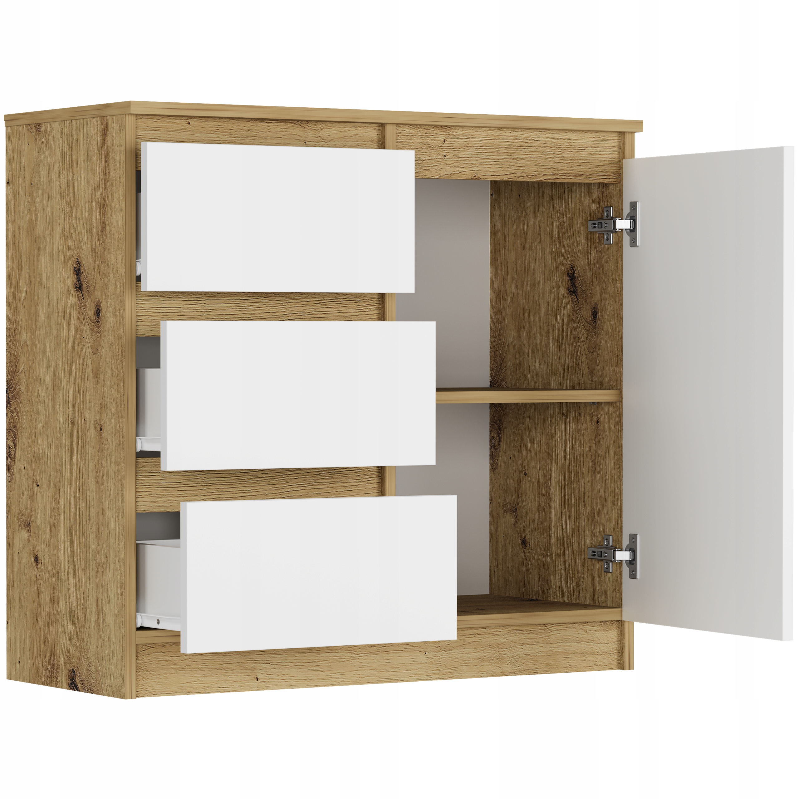 KRŪTINĖ R-80-S3 SPINTELĖ 3 STALČIAI ARTISAN MIX BALTA