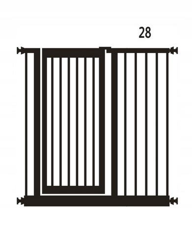 Maxigate apsauginė barjera schodams 103-110 cm juoda