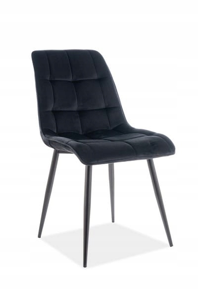 Minkšta aksominė kėdė valgomajam, virtuvei, svetainei, CHIC VELVET, juoda
