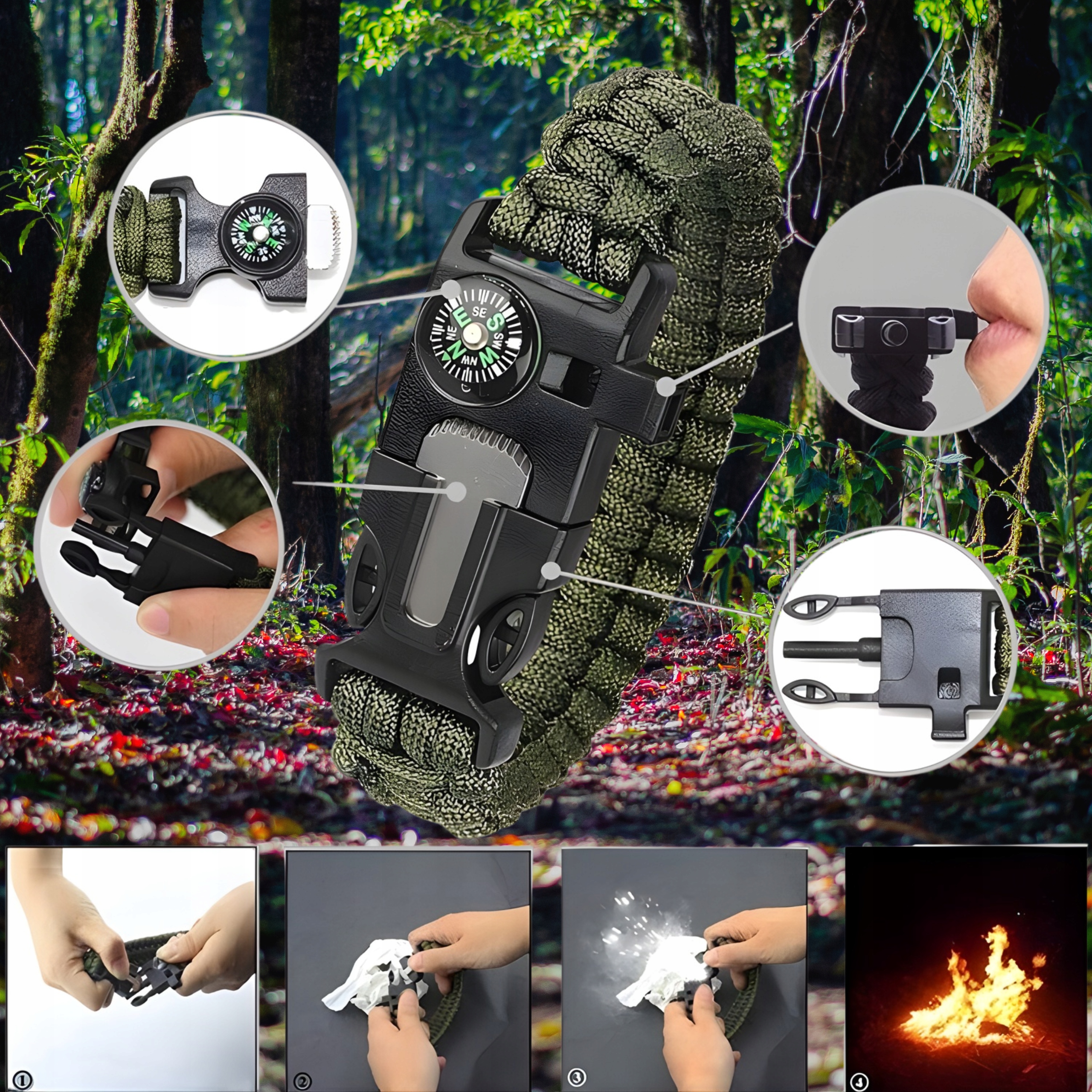 KARINIO IŠGYVENIMO RINKINYS SURVIVAL ESSENTIALS 13 IN 1 MONTESSA