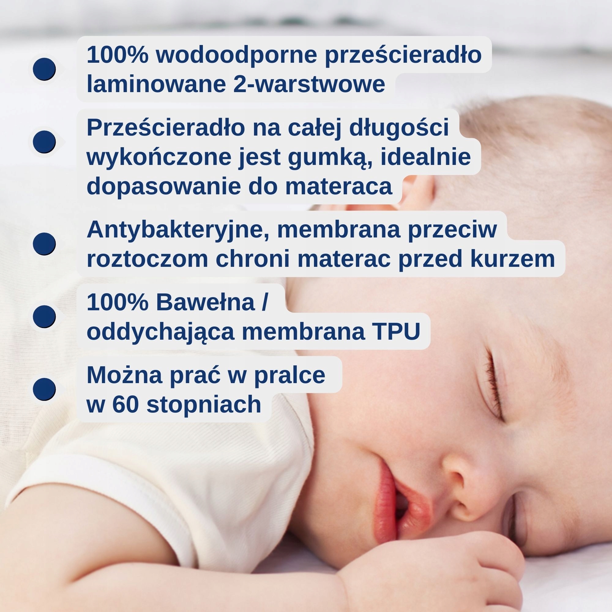 Neperšlampama paklodė, Snibbs čiužinio apsauga 70x140 balta