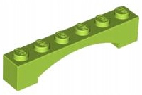 LEGO 3455 92950 Kalkių tilto arka 1x6 2vnt.