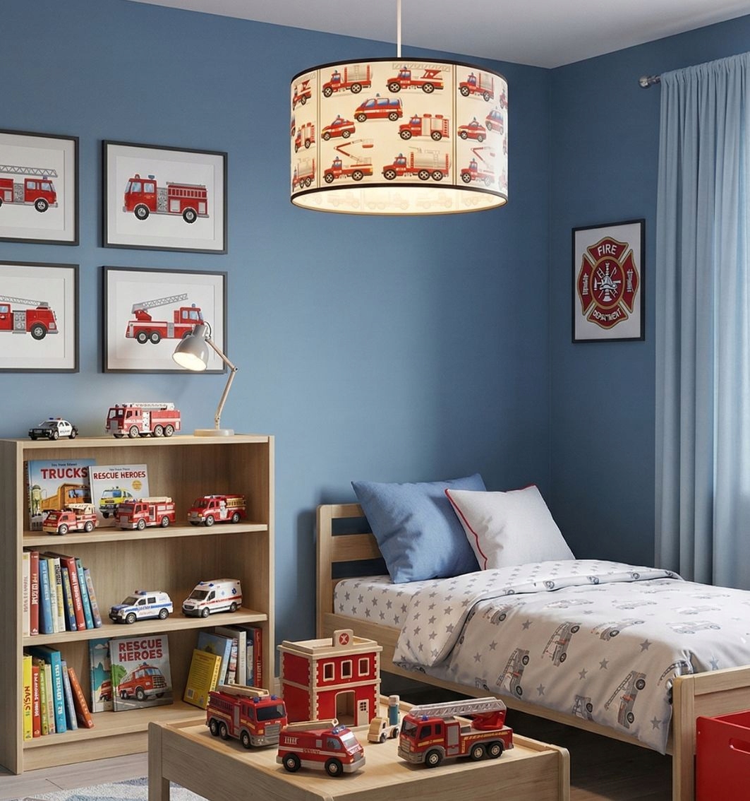 HEXE KIDS vaikiška pakabinama lempa FIRE BRITAIN 1 x 60W E27 balta H0969