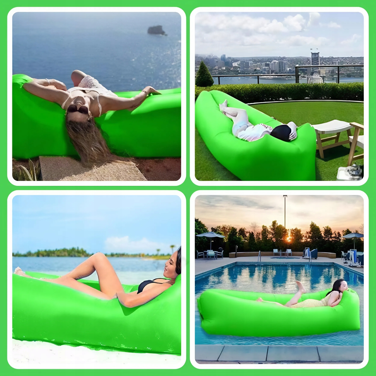 ČIUŽINIS KĖDĖLIS PRIPUČIAMA SULANKSTAMA SOFA LAZY BAG AIR FOR BEACH XXL foteliu