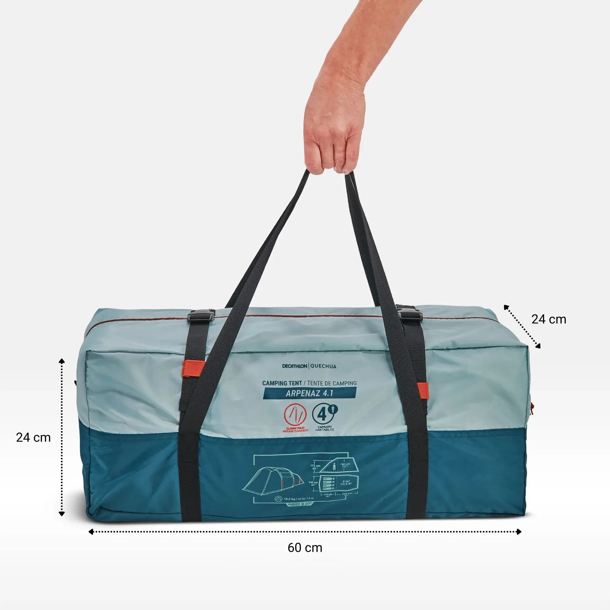 Quechua Arpenaz 4.1 kemavimo palapinė 4 asmenims