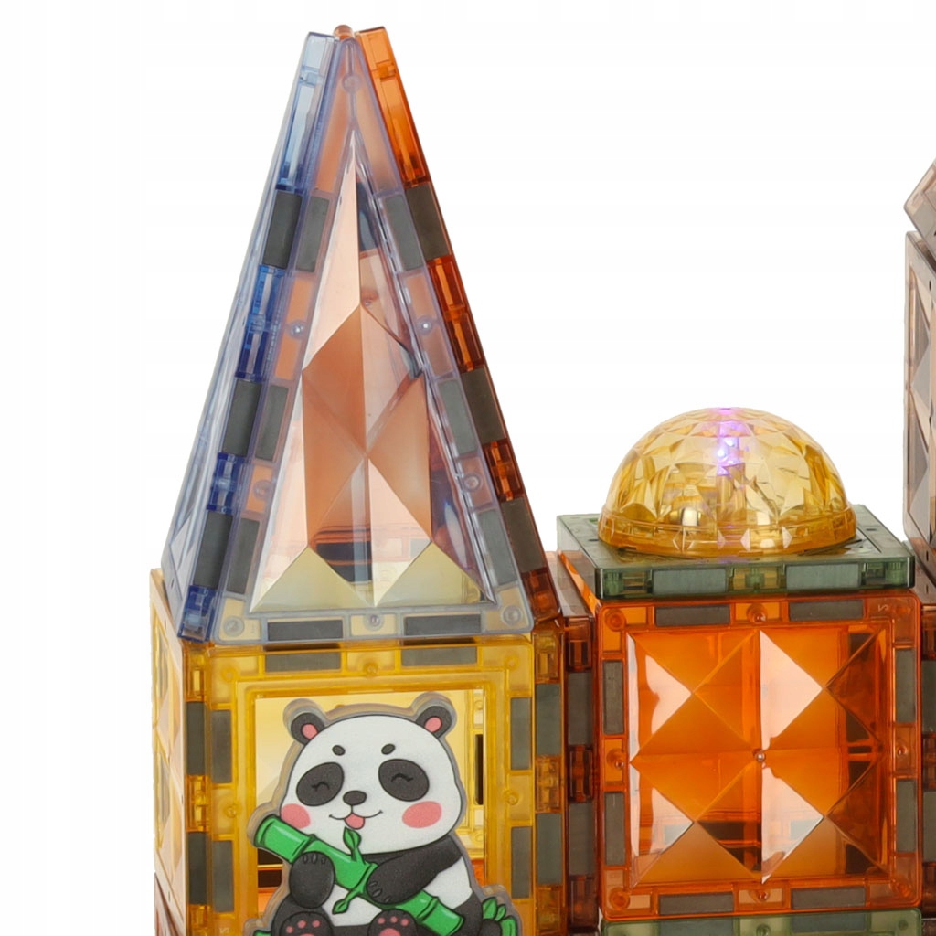 Ikonka magnetiniai LED kubeliai ir žvėrys 124 dalių