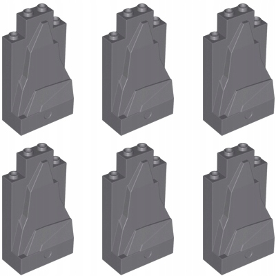 LEGO skale akmeninis panelė 2x4x6 pilka 6vnt