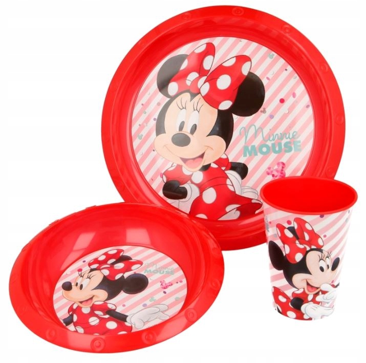 MINNIE MOUSE Dubenėlio lėkštės ir puodelių rinkinys