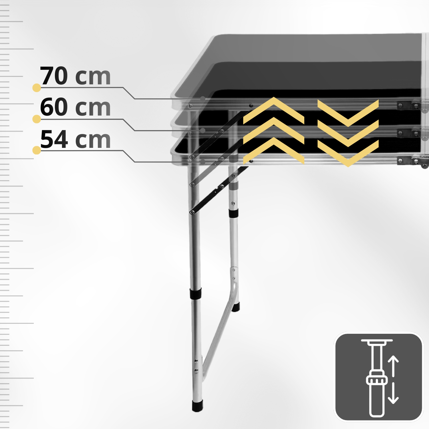 Stalas, sulankstomas stovyklavimo stalas, komplektas su 4 kėdėmis, 120x60x70cm