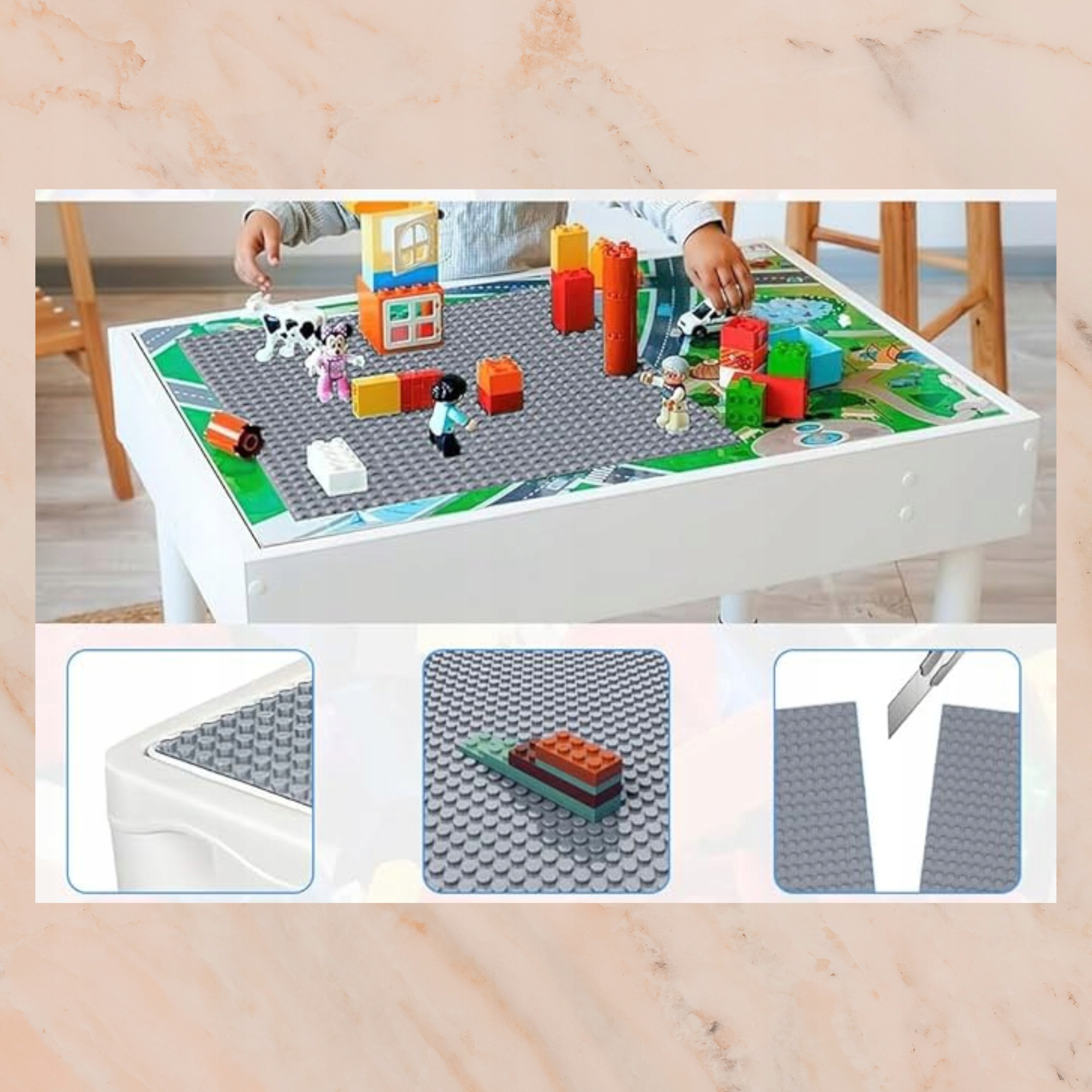 Didelės CONSTRUCTION PLATE GREEN CLASSIC CITY blokeliai 32x32 žaidimų bazė
