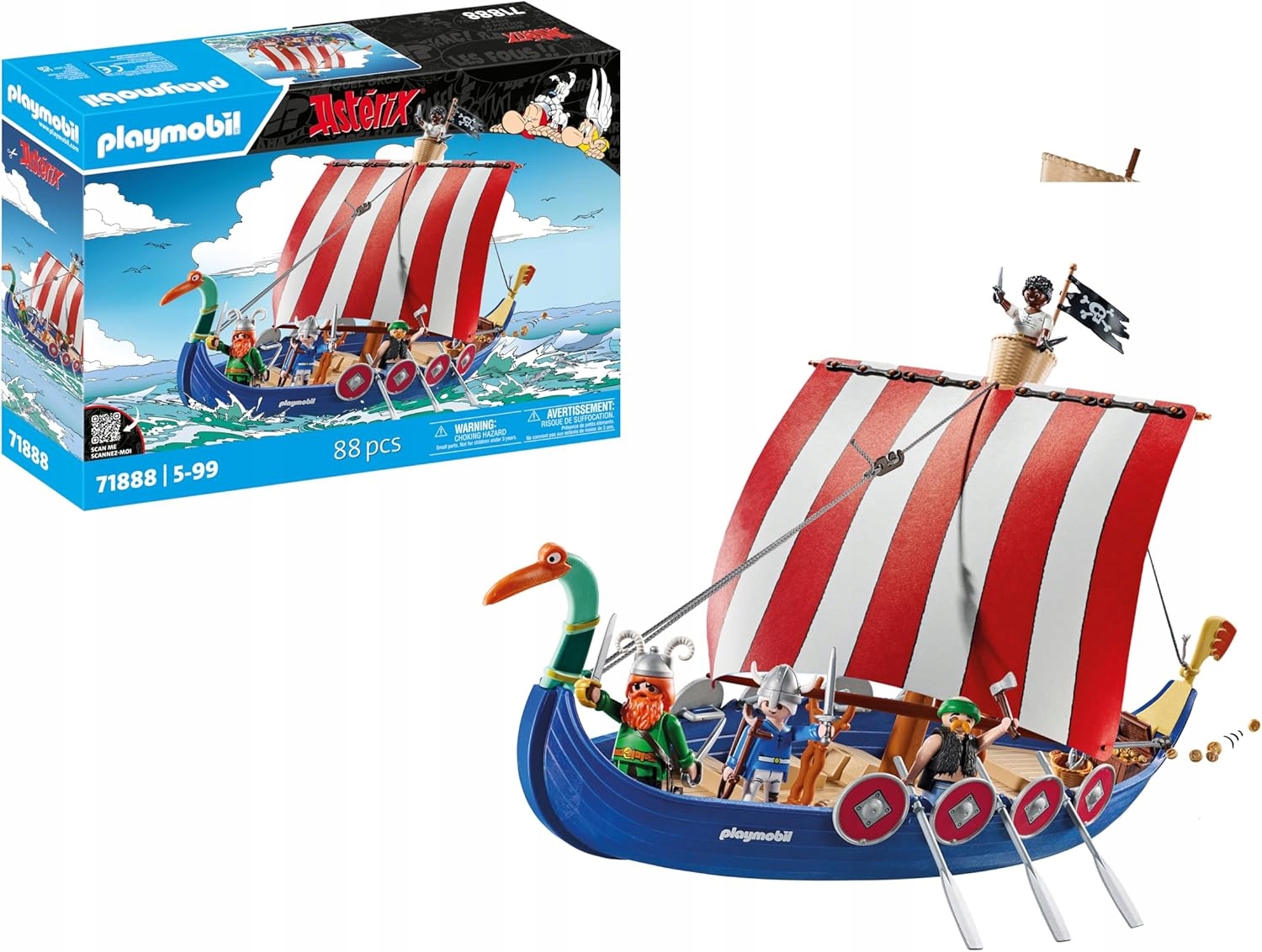 Playmobil Asterix pirati laivas 71888 su 4 figurėlėmis