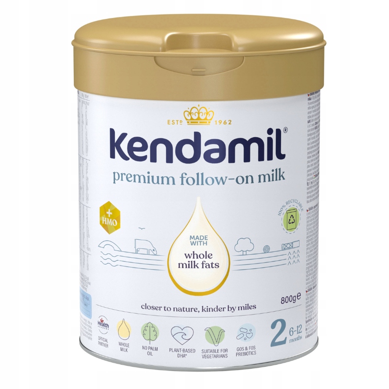 Kendamil 2 priešmaitinio pieno mišinys 800 g be žuvies aliejaus