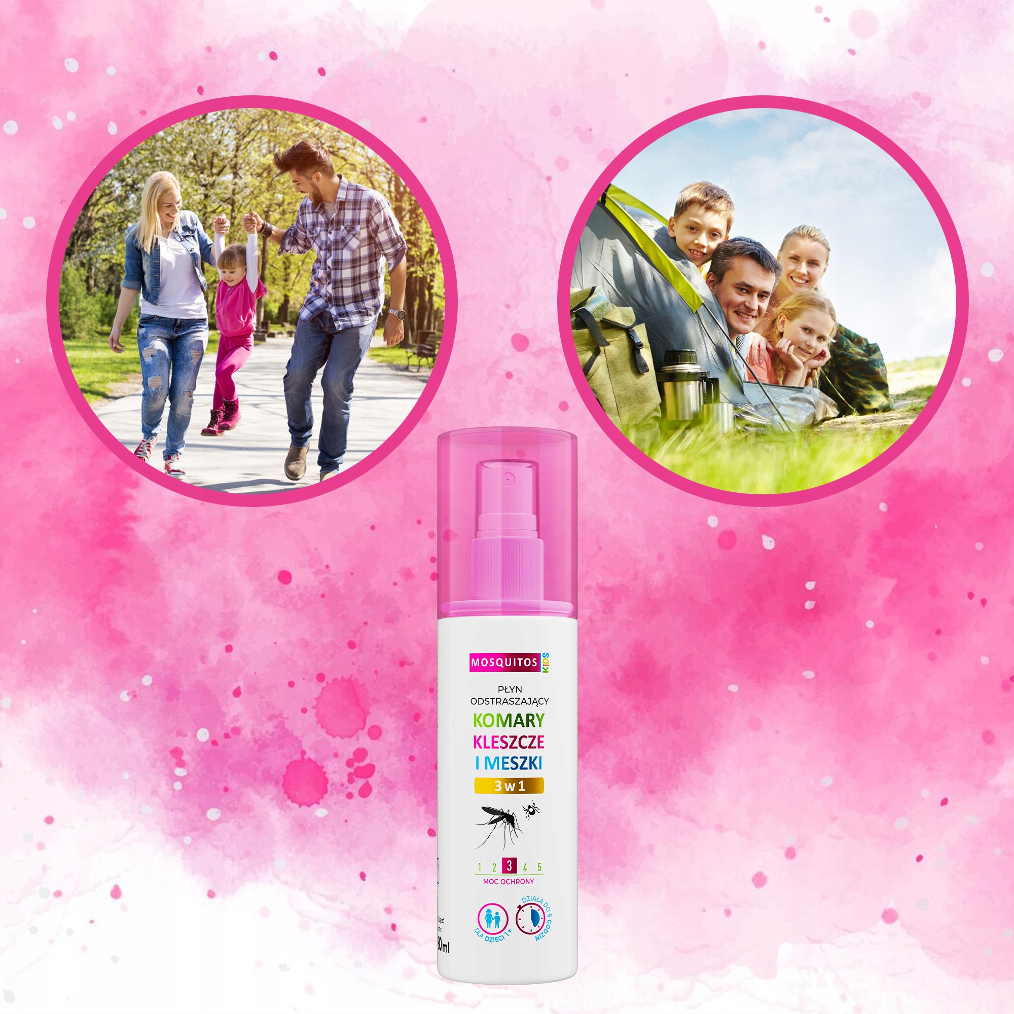 Nature pharm Mosquitos Kids skystis uodams, erkėms ir dygliukams 3in1 80 ml
