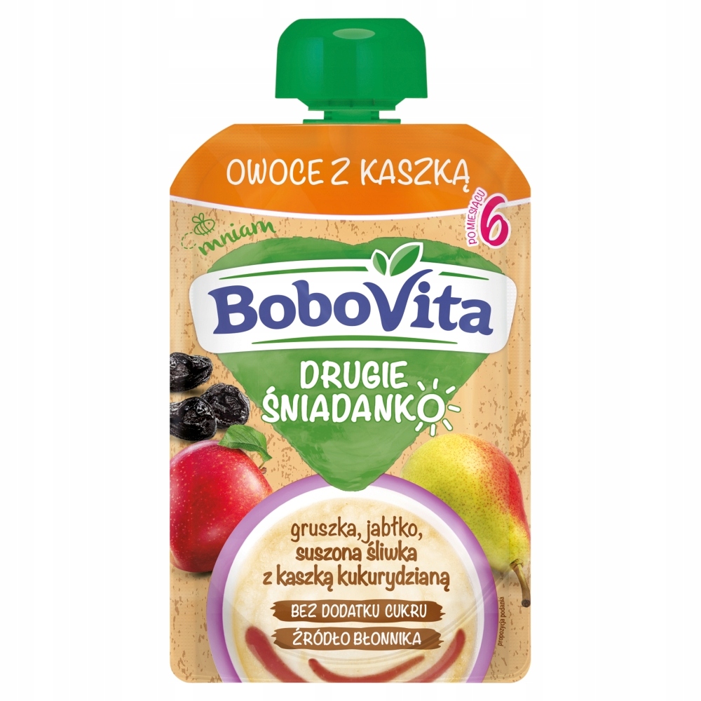 BoboVita Vaisiai su koše kriaušių obuolių džiovinta slyva po 6 mėnesių 100g