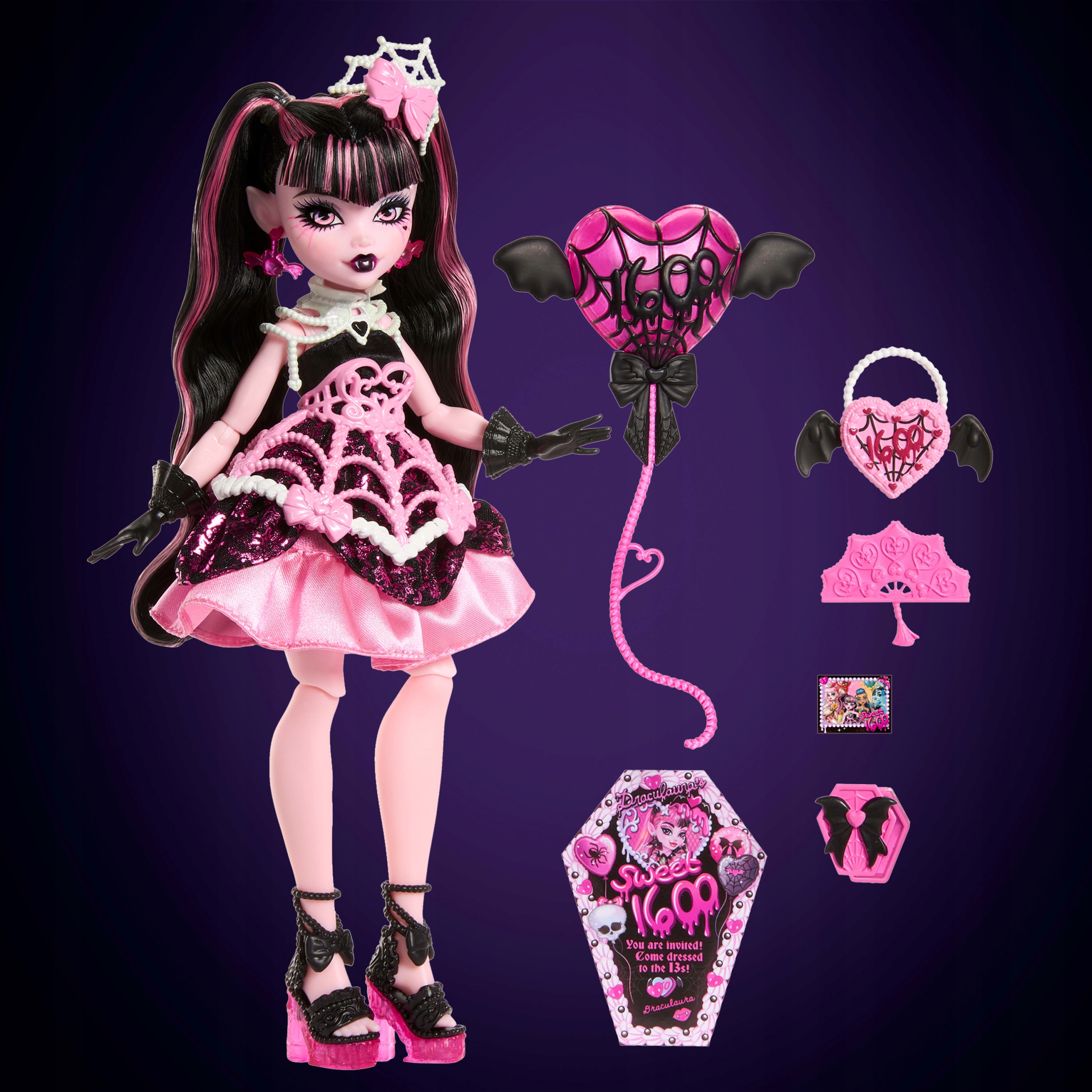 Monster High Draculaura balas lėlė 27 cm