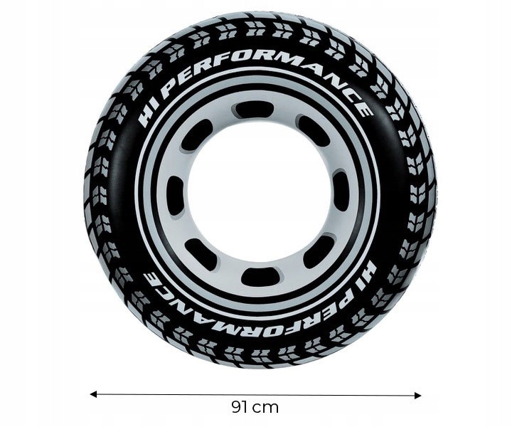 Intex pripučiamas plaukimo žiedas – juoda padanga 91cm #59252 (6941057459257)