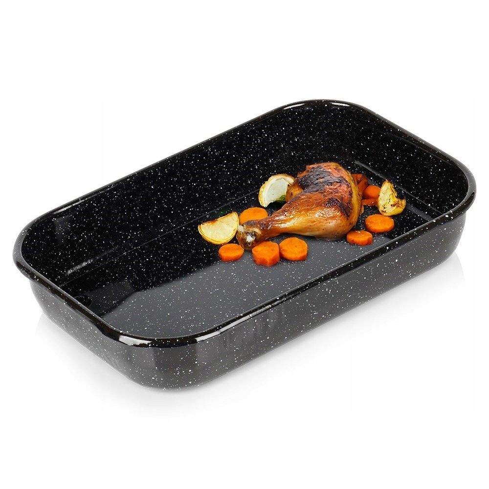 Kepimo skarda 38X24,5X7CM 4,8L JUODAI EMELIUOTA PLIENINĖ VIRTUVĖ KEPIMUI