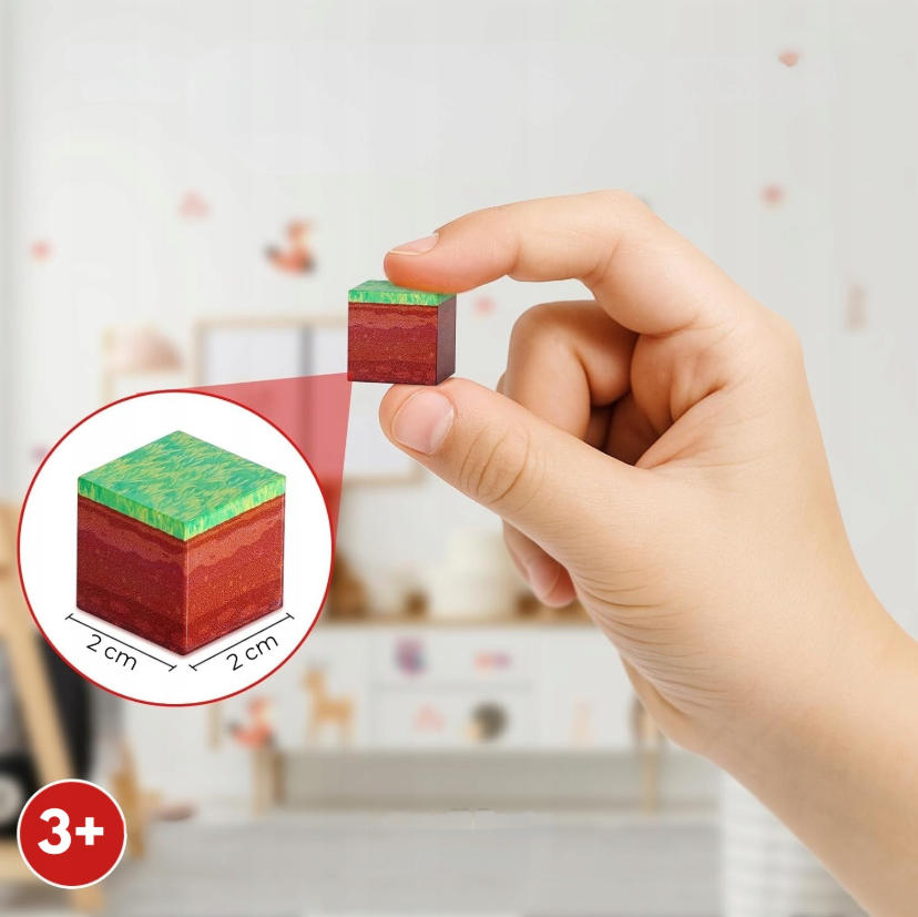 BLOKŲ STIPRUS MAGNETŲ RINKINYS 200 EL.XXL + 10 FIGURŲ + DĖŽĖ
