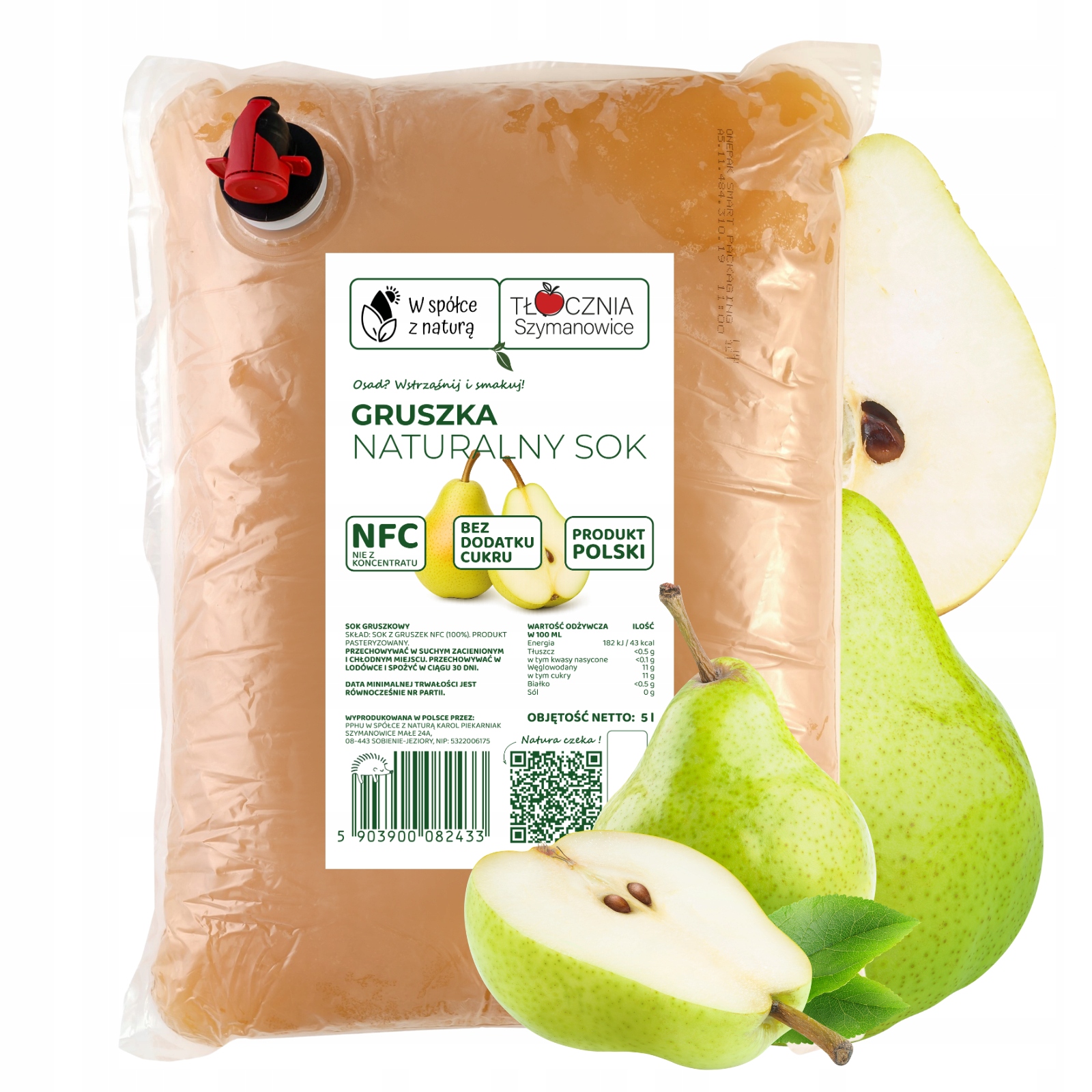 Tłocznia Szymanowice krūšų sultys 100% NFC 5l