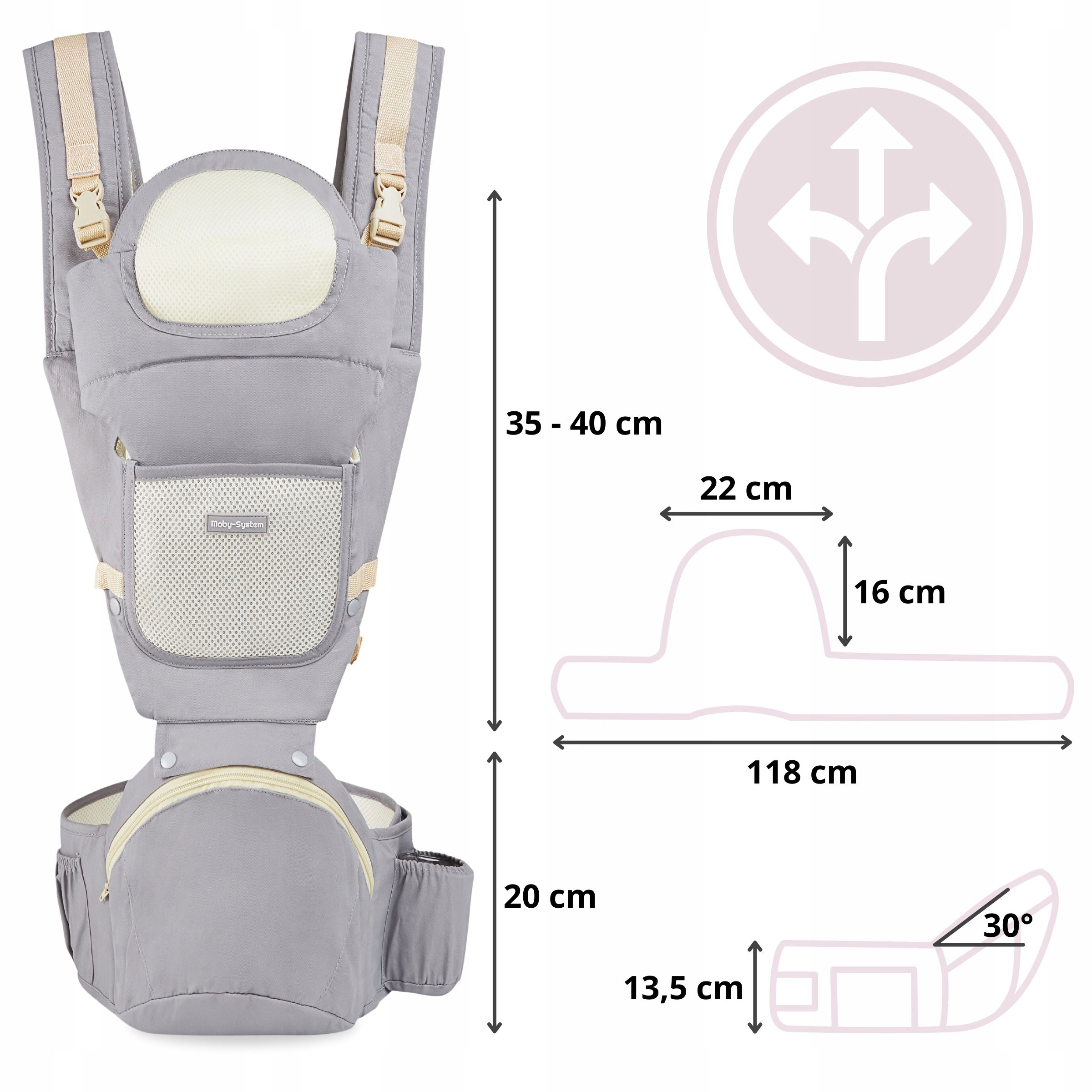 Nešioklė 10 viename Ergonomiška nugarėlėje ir priekyje, daugiafunkcinė