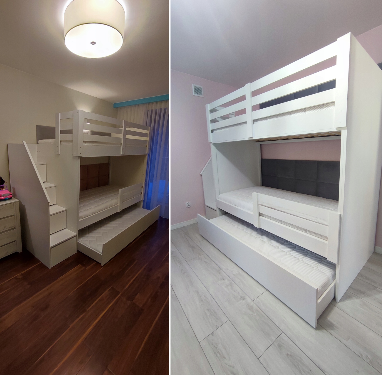 Dviaukštė lova su stalčiais broliams ir seserims 80x160-90x200 DOUBLE