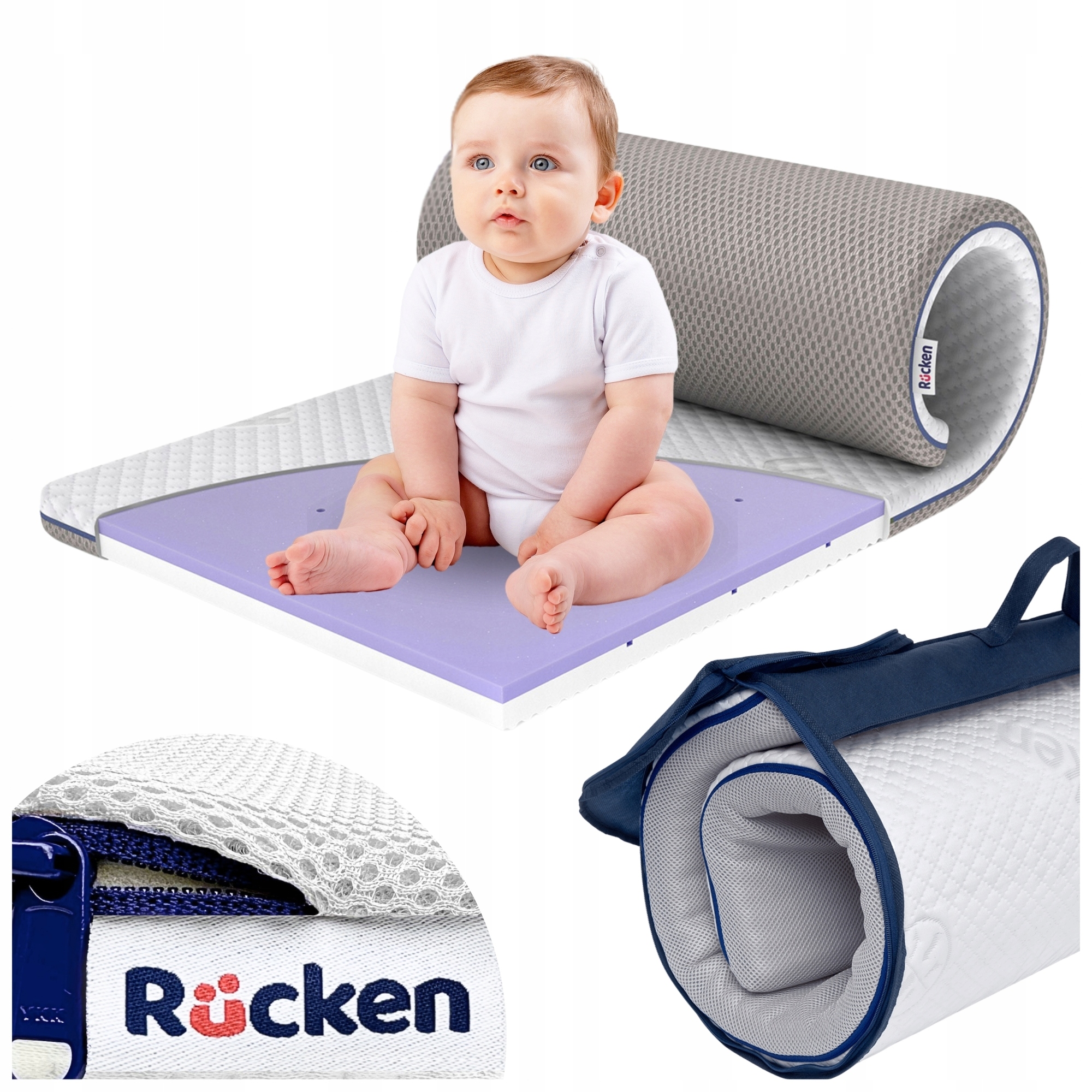 Rucken 120x60 antibakterinis putplasčio čiužinys
