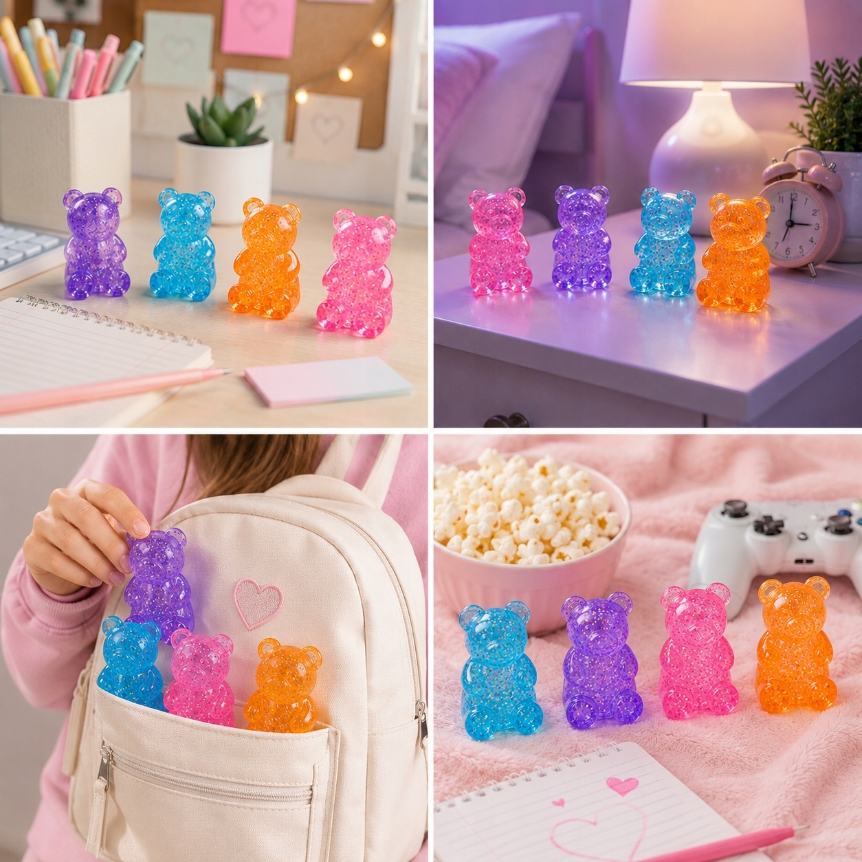 GNIOTEK SENSORY BEAR ANTISTRESS iš TikTok SQUISHY blizgančio žaislo