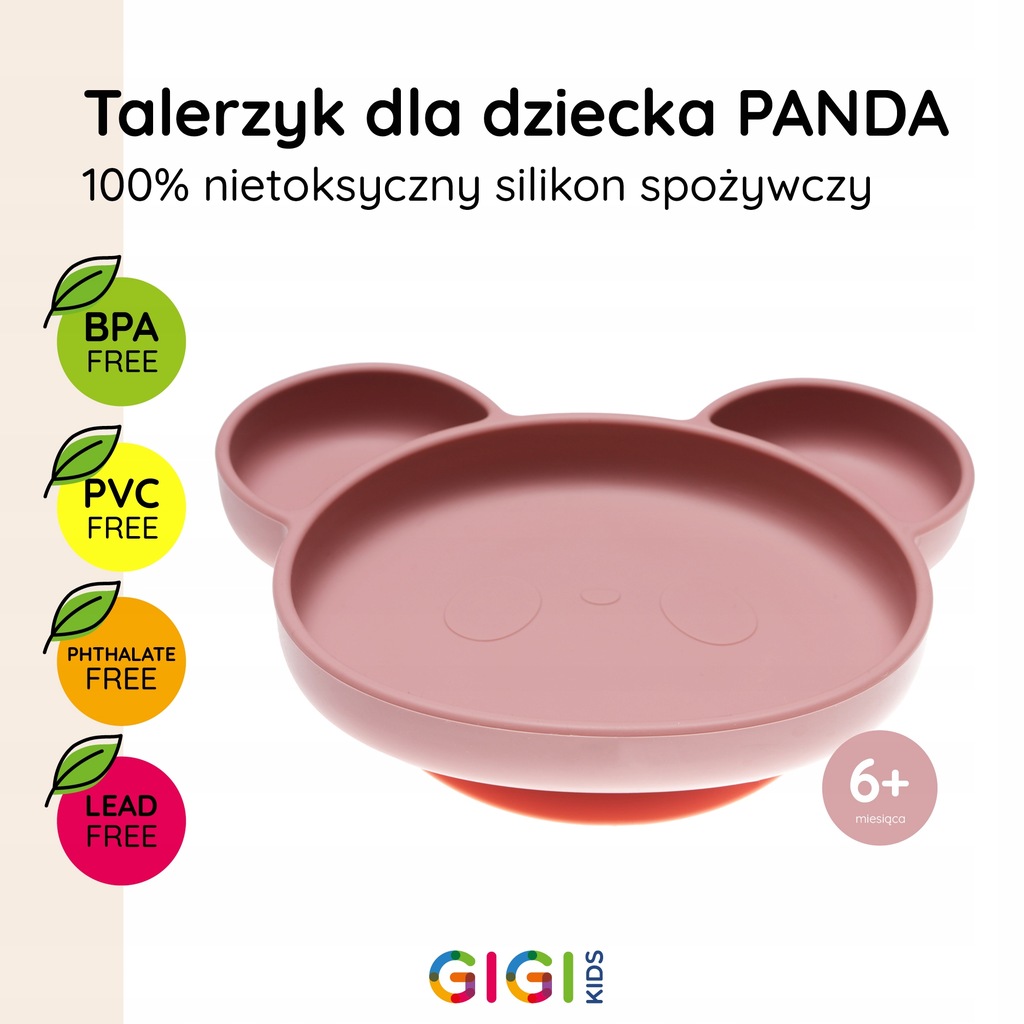 Gigi Kids silikoninės indų rinkinys su šliurkščiu, rožinė