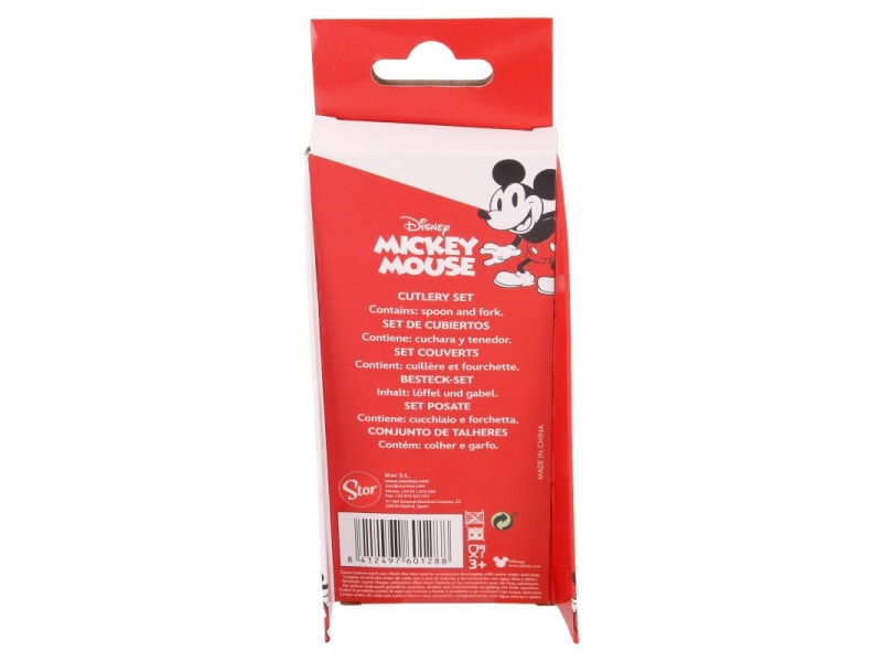 MICKEY MOUSE vaikiški stalo įrankiai (šakutė ir šaukštas), 60128