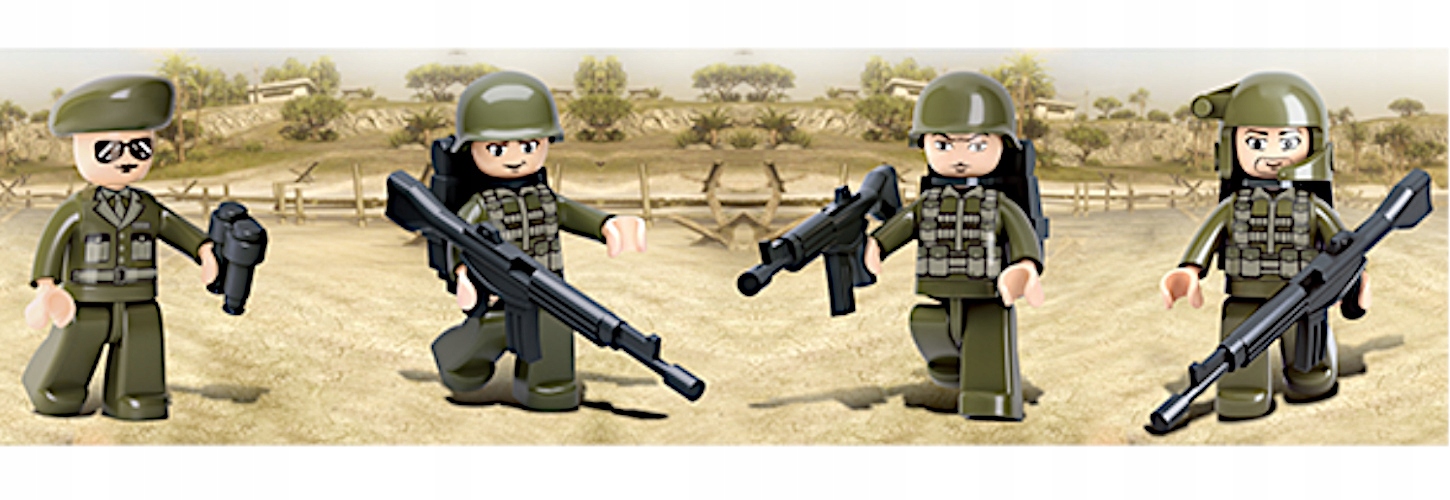 Plytelės AMERICAN TRUCK M939 MILITARY TRANSPORTER Kariai + 2X LEGO ginklai