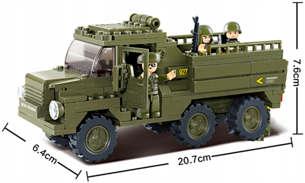 Plytelės AMERICAN TRUCK M939 MILITARY TRANSPORTER Kariai + 2X LEGO ginklai