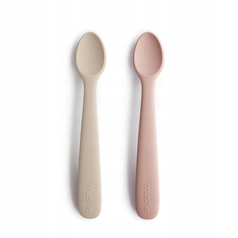 Mushie silikonio šaukštai kūdikio maitinimui Blush