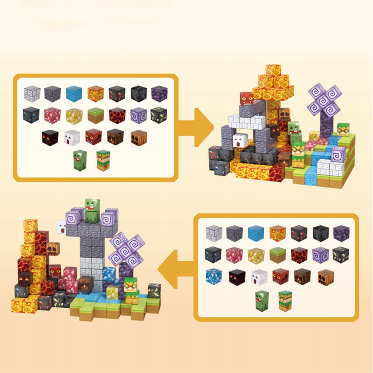 MagWonder magnetinių blokelių Montessori World Cubes rinkinys Mix 100 EL