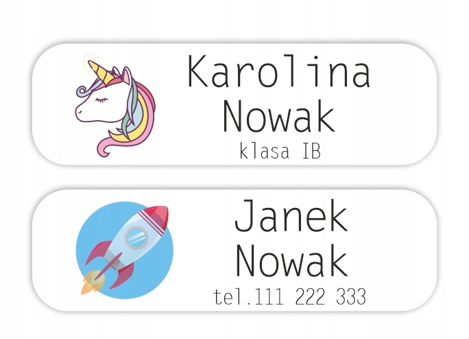 Personalizuoti vardiniai lipdukai, 116 vnt. atsparus vandeniui mokyklai, darželiui