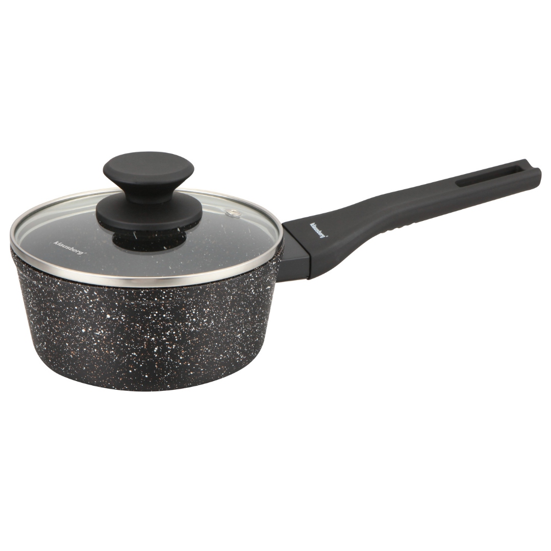 Marmurinis puodas 16 cm su dangčiu Indukcinės dujos Nelipnus 1,2L KB7986