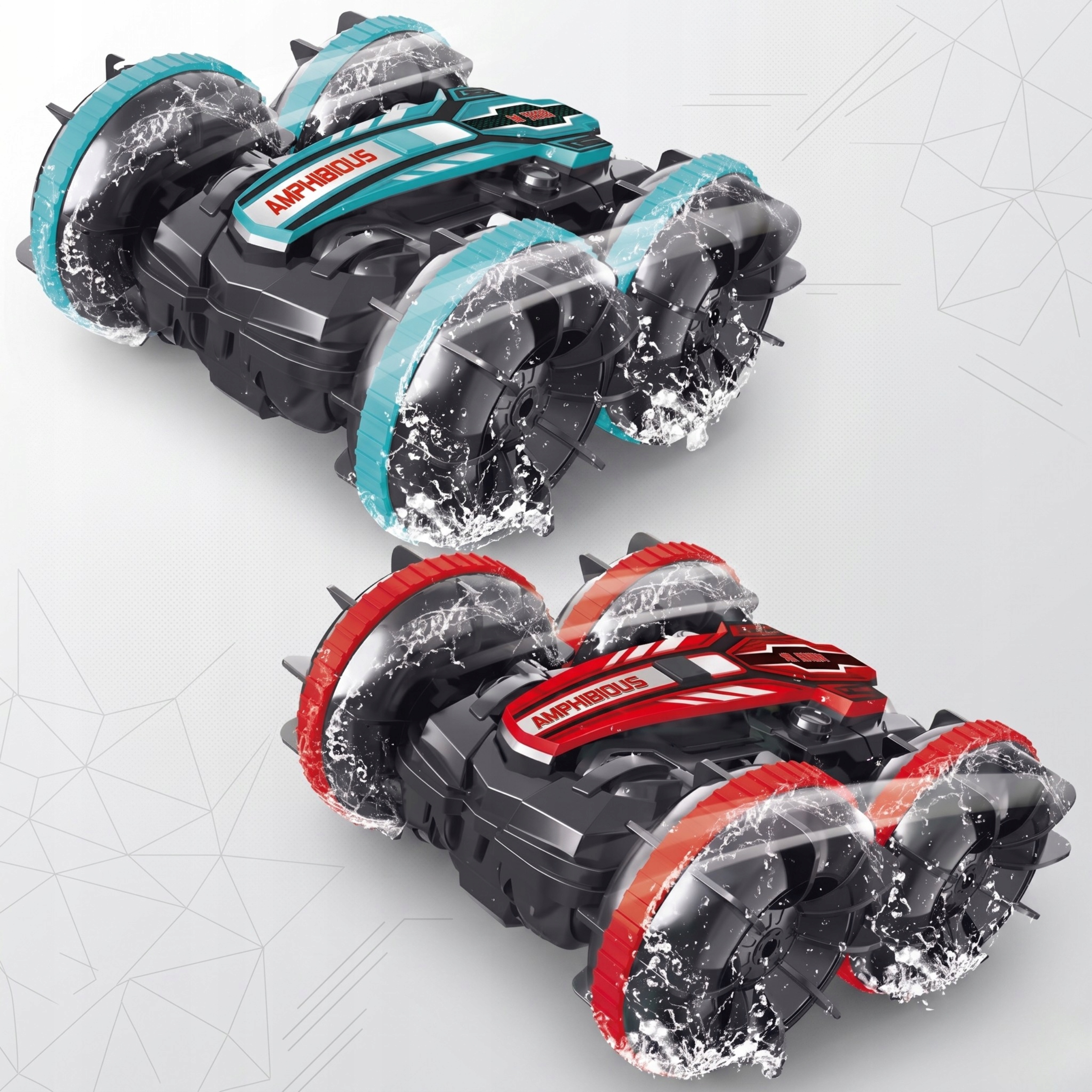 Edaxe radijo valdomasis amfibinis automobilis 4x4 su dviem valdikliais