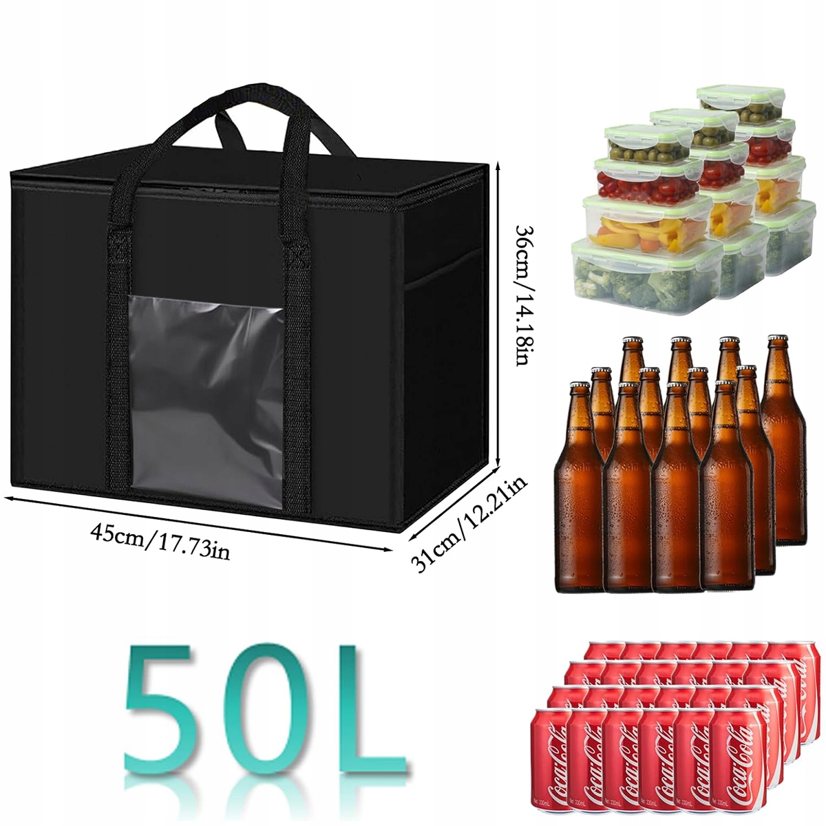 DIDELIS TERMINIS KREPŠIS TOURIST PICNIC BEACH Šaldytuvo KREPŠIS 50L JUODAS