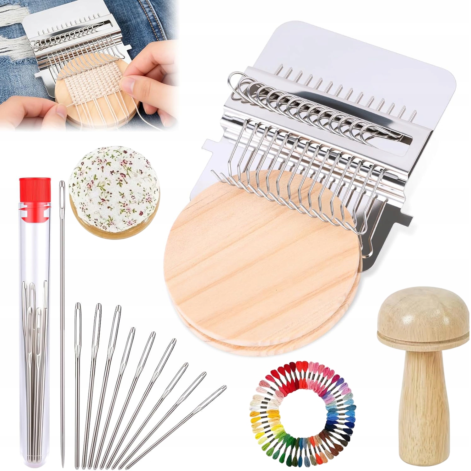 Knit Patch Kit PatchMaker, Nešiojama Darning Lom pradedantiesiems, 14 kontaktų