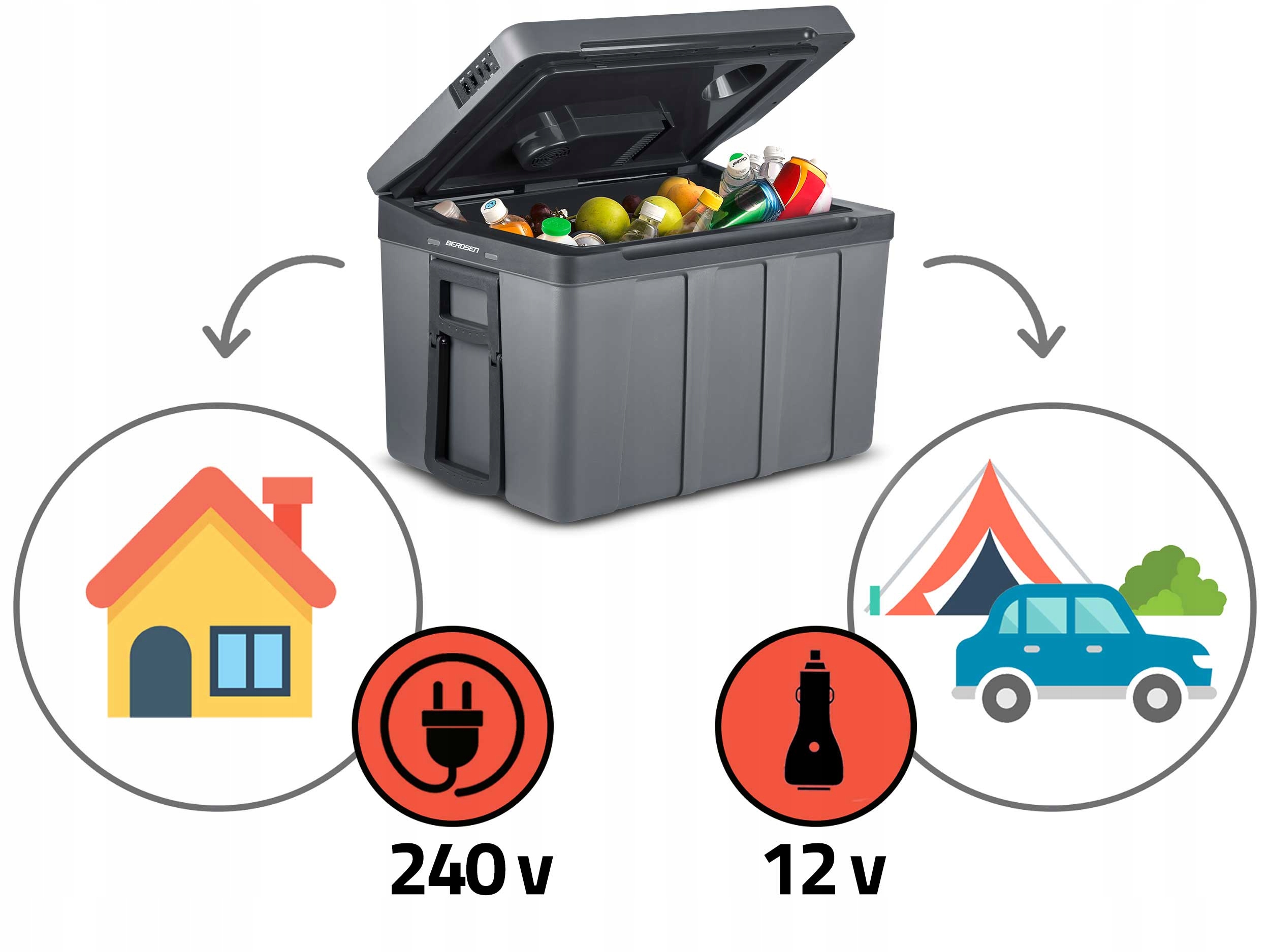 Berdsen turų šaldytuvas 12V/230V 50L
