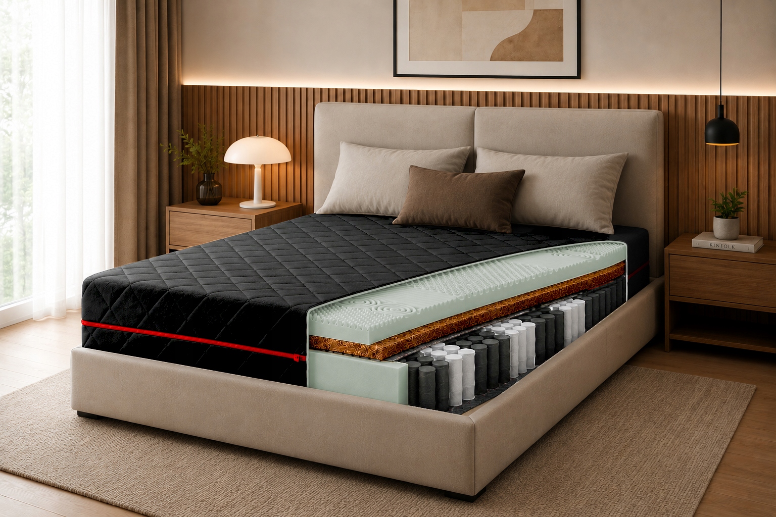 Kišeninis čiužinys 160x200 PRESTIGE COCONUT išskirtinis MASAŽAS 24cm H3/H4