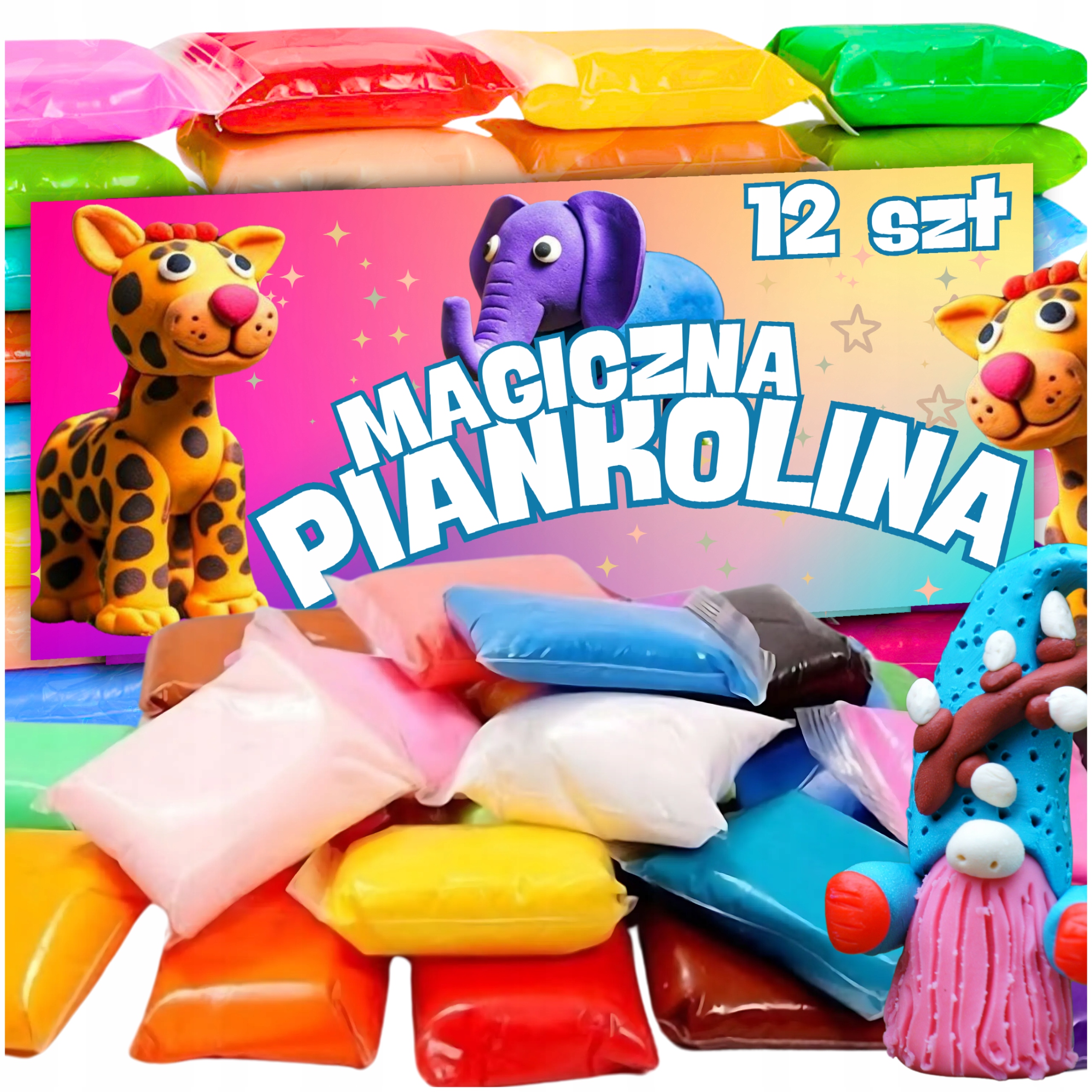 Super Clay spalvinga polimerinė plastelina 12 vnt