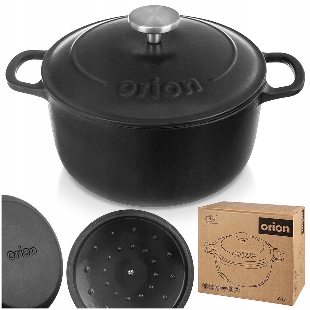 Emaliuotas ketaus puodas su dangčiu LITINA 22 cm, 3,3 l / Orion