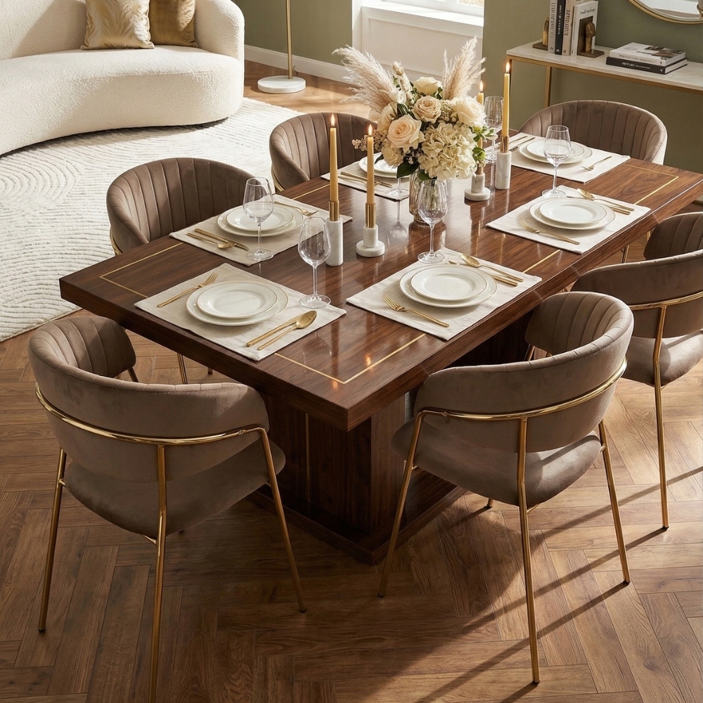 MODERN GLAMOUR CAPPUCCINO VELVET MINŠTA AKSOMINĖ VIRTUVĖS KĖDĖ