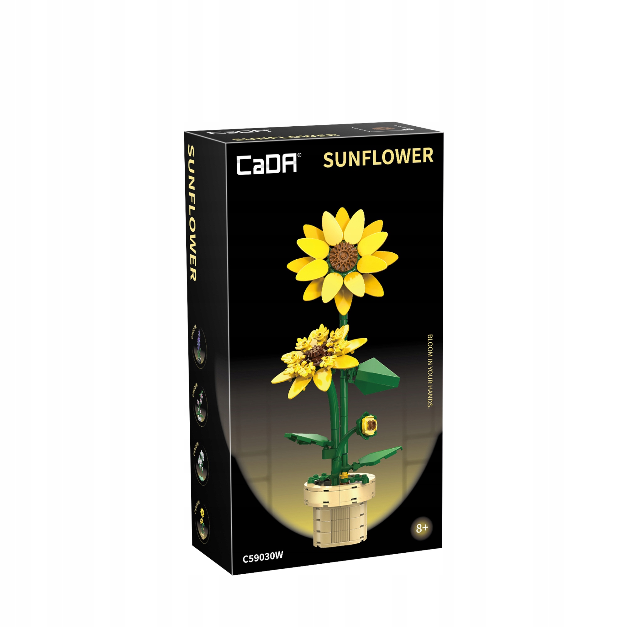 CaDA Floral Art Saulėgrąžų gėlė vazone 187el 59030 statybiniai blokeliai