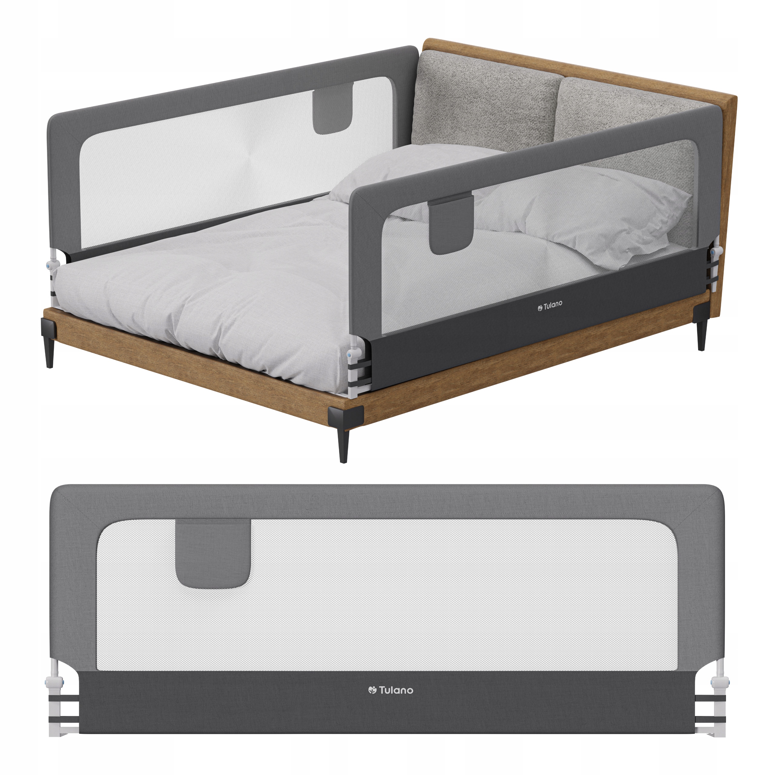 TULANO lovelės barjeras sulankstomas 200x83 cm baltas